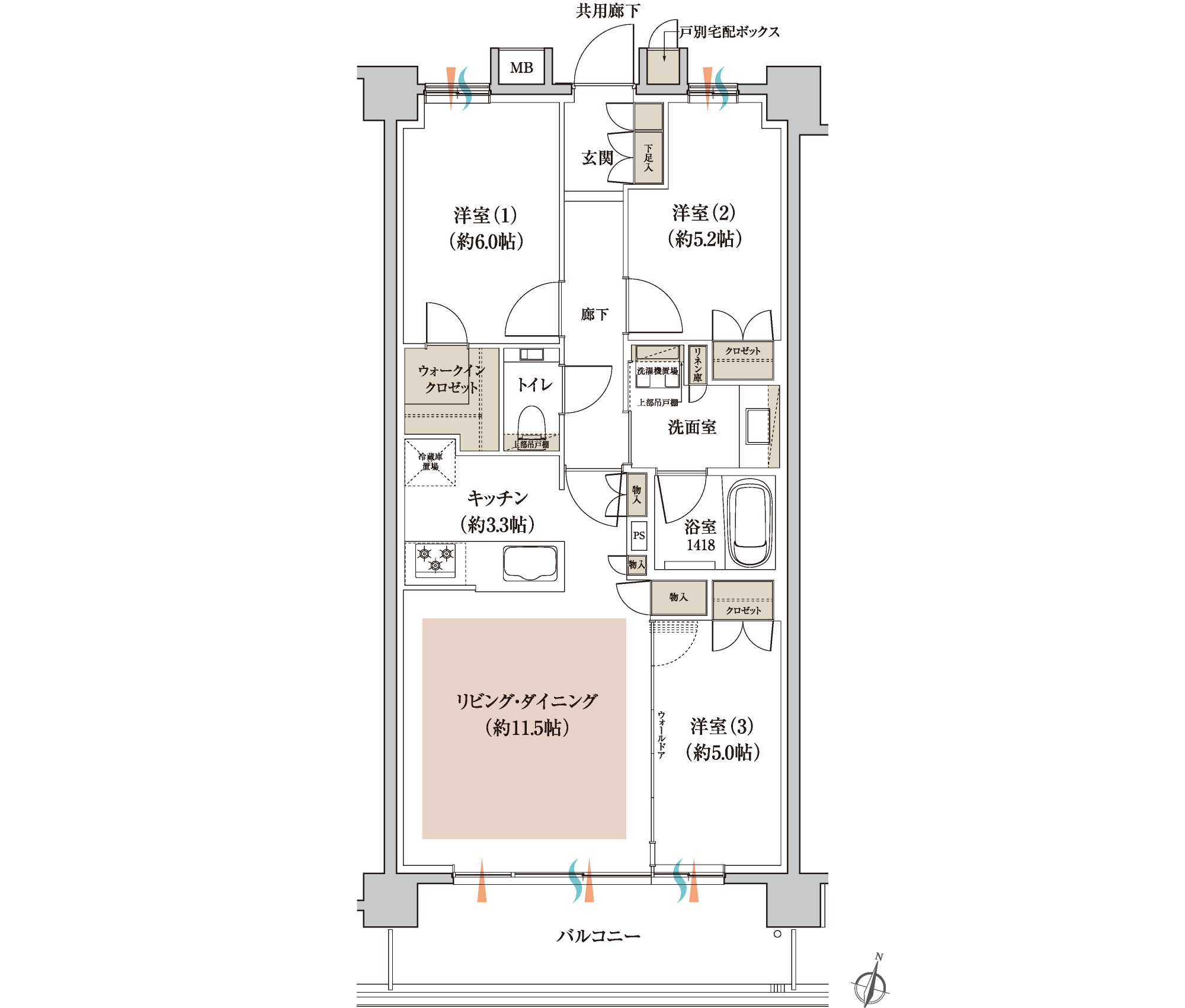 E1 TYPE　通常間取り